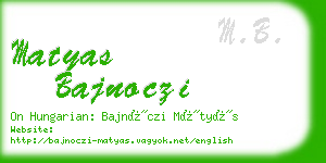 matyas bajnoczi business card